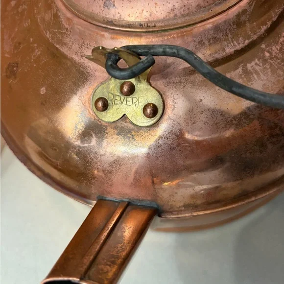 Vintage Revere Copper Tea Kettle with Black Handle - Picture 2 of 16